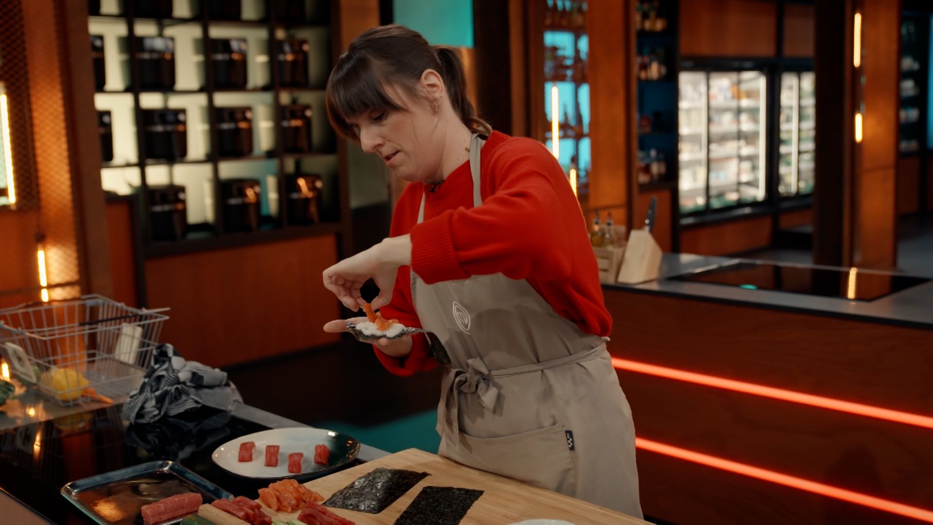 Sarah is de rust zelve, ook als haar gerecht op de grond valt: "Ik ben zen, het raakt me niet"