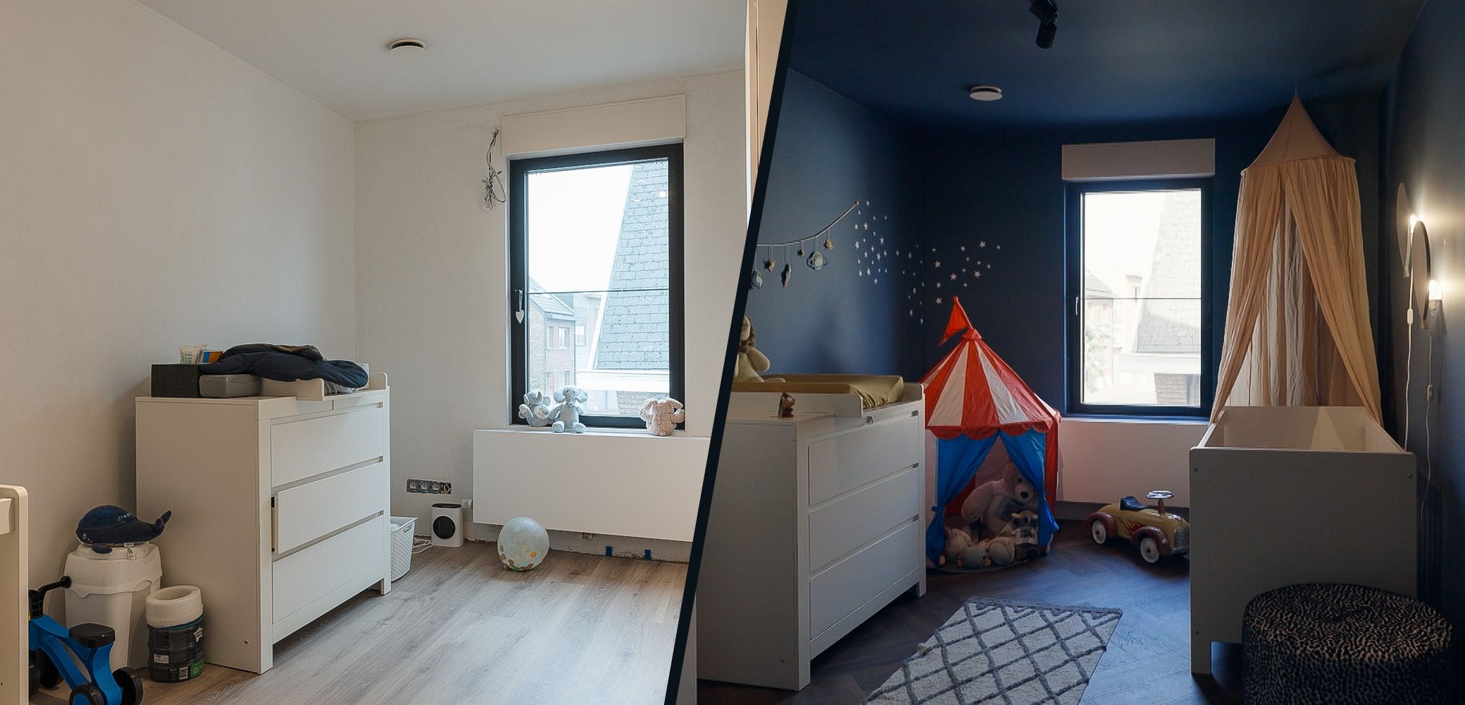 Voor en na: Het huis van Dagmar en haar zoontje Lowie
